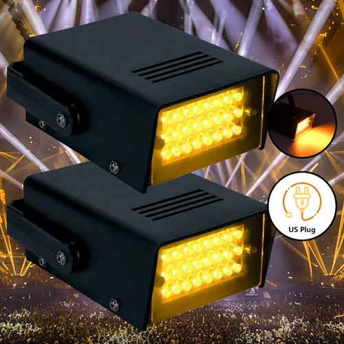 Vista 8 de ENUOLI Mini luz estroboscópica LED de color blanco con 24 LED superbrillantes, control de velocidad variable para clubes de Navidad, efecto de luz