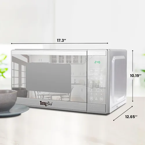 Vista 11 de Total Chef Horno microondas de 0.7 pies cúbicos – Aparato de cocina pequeño de encimera, microondas de acero inoxidable con toque digital, funciones