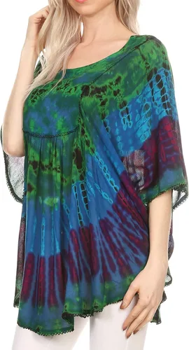Vista 3 de Sakkas Sunia Tie Dye - Blusa de manga caftán