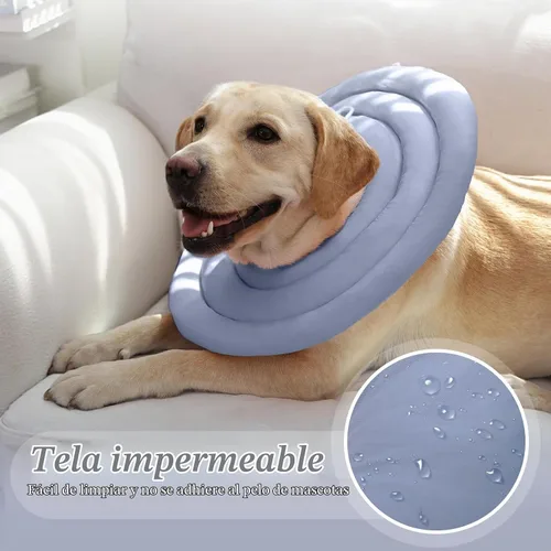 Vista 3 de IDOMIK Collar de recuperación para perros, cono suave impermeable para Azul