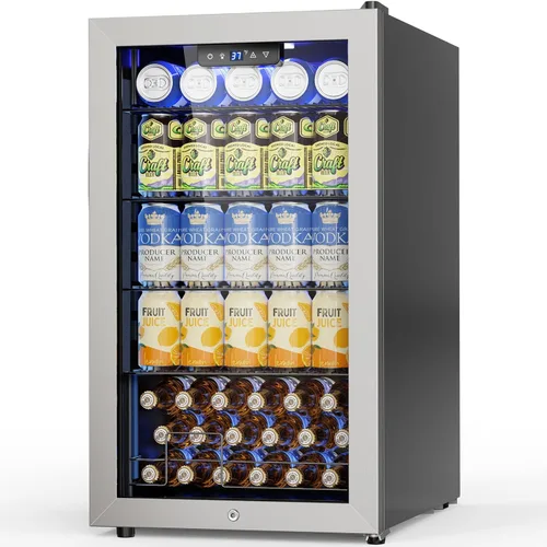 Vista 22 de Velivi Mini refrigerador con puerta de cristal, nevera pequeña, escritorio, enfriador de bebidas con cerradura para bebidas de cerveza, 1.4 pies