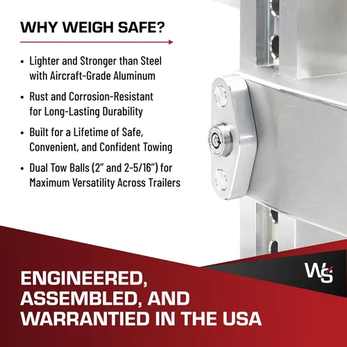 Vista 6 de Enganche de caída 180 CTB6-2 de aluminio ajustable de 6" y bola de acero cromado para receptor de 2", 12,500 GTW