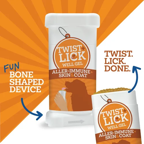Vista 4 de Twist + Lick Aller-Suplemento inmune y piel y pelaje 2.3 oz