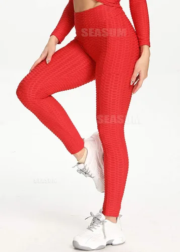 Vista 8 de SEASUM - Pantalones de yoga de cintura alta para mujer, con control de abdomen y realce de glúteos, leggings favorecedores para entrenar y correr