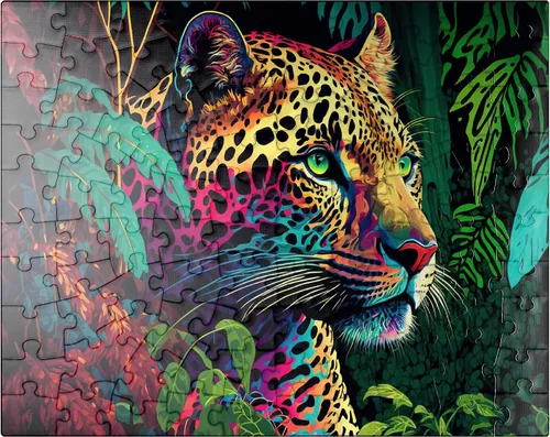 Vista 8 de MyPuzzle Leopard - Pop-Art Style - Rompecabezas prémium de 1000 piezas para adultos