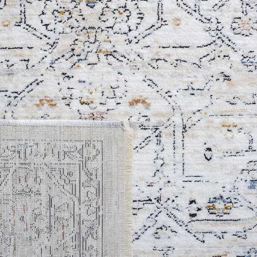 Vista 4 de SAFAVIEH Moon Dust Collection - Alfombra para pasillo, 2 x 9 pies, gris y azul, diseño vintage oriental con flecos desgastados, no desprende pelusa