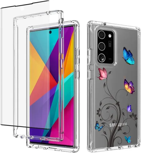 Vista 8 de Funda compatible con Galaxy Note 20 Ultra 5G, SM-N986U con protector de pantalla de vidrio templado, cuerpo completo, a prueba de golpes