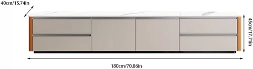 Vista 2 de Tv Stand TV Stand Home Audio-Visual Cabinet Living Room Entertainment Center Leather Storage Cabinet Cream Style Floor Cabinet Tv Consoles for