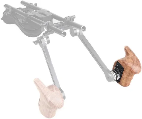 Vista 5 de SMALLRIG 1891 - Agarradera de madera para lateral izquierdo con roseta para equipo de soporte de hombro para cámara (mano izquierda)