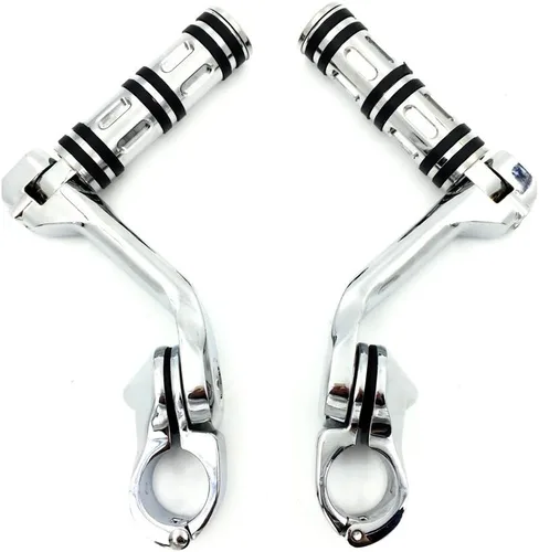 Vista 2 de XKH - Juego de clavijas cromadas con kit de montaje ajustable en ángulo de 5 pulgadas de largo, compatible con tubo delantero protector de motor