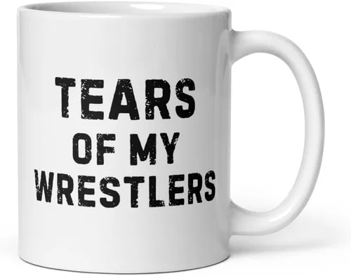 Vista 24 de Teegarb Letter Blanket Funny Sarcastic Saying My Tears of My Athletes - Taza cilíndrica de cerámica de 11 onzas, color blanco, moderna, para regalo