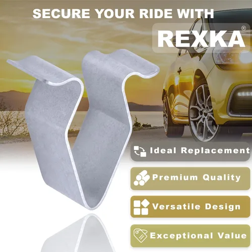 Vista 4 de Rexka Clip de resorte para panel de ajuste metálico, 30 unidades, 0.630 in, compatible con VW Audi 4A0-867-276A 30Pcs