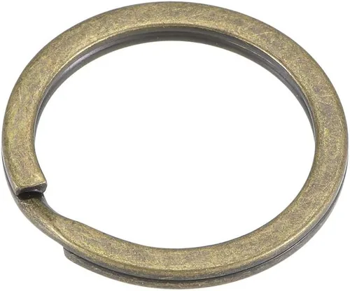 Vista 9 de uxcell Llaveros divididos de 0.787 in, conector de salto plano abierto para bolso de mano con cremallera, hierro galvanizado, paquete de 20