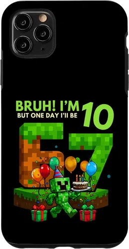 Vista 13 de Bruh I'm 10 But One-Day I'll Be 67 Retro 10th Birthday Kids Case for iPhone 17