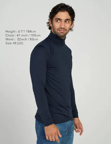 Vista 5 de LAPASA Mens Thermal Turtleneck Underwear Top Fleece Long Sleeve Shirt Base Layer Undershirt Lightweight Midweight M122M124