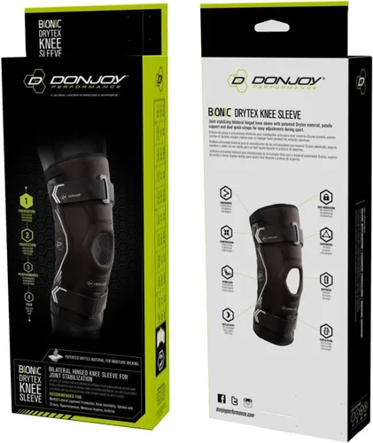 Vista 7 de DonJoy Performance Rodillera con bisagras Bionic Drytex, soporte para rótula, esguinces de rodilla, hiperextensión, menisco y artritis