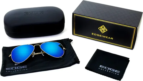 Vista 5 de Edge I-Wear - Gafas de sol de aviador de metal para cara pequeña con lente de vidrio mineral de primera calidad