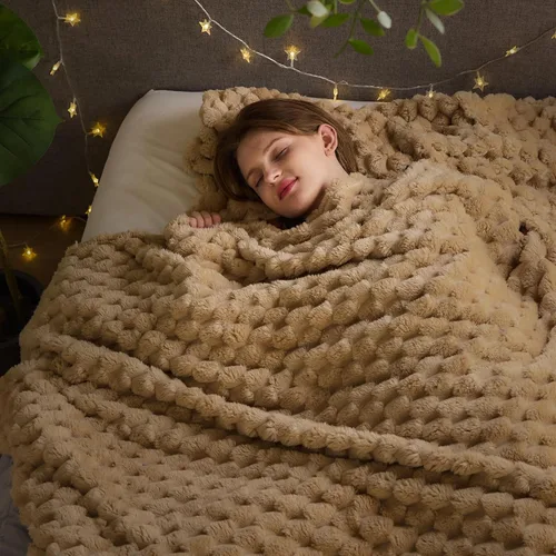 Vista 94 de NEWCOSPLAY Manta de Tiro Súper Suave Aqua Franela Sedosa Premium Forro Polar Jacquard Acanalado 3D Ligero Manta de Cama Uso en Todas las Estaciones