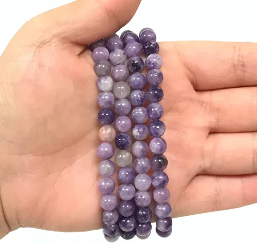 Vista 679 de Gem Avenue Handmade Round Bead Stretch Bracelet Unisex Natural Stone Beaded Jewelry for Men & Women, Elastic Wristband for Daily Wear