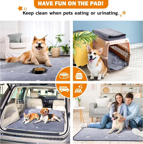 Vista 6 de LOOBANI Almohadillas lavables para orina para perros, almohadillas reutilizables para orina para entrenamiento de perros y cachorros, tapete