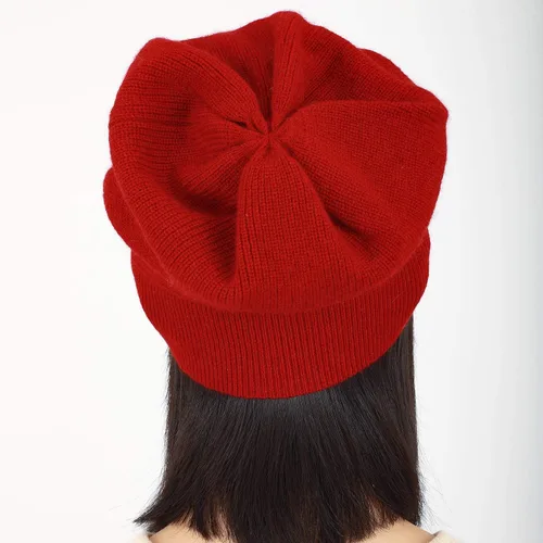 Vista 46 de WaySoft Gorro de cachemira 100% para mujer en una caja de regalo, gorro de gran tamaño para mujer