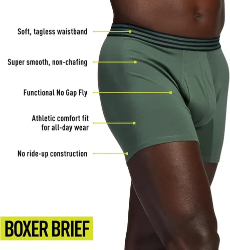 Vista 2 de adidas Men's Core Stretch Cotton Boxer Brief Underwear 4-Pack