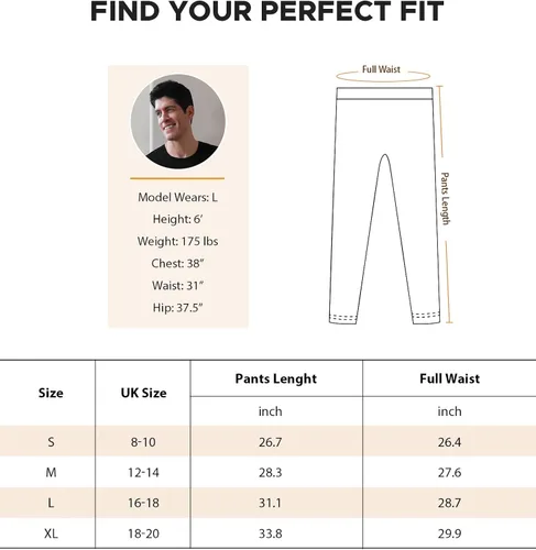 Vista 6 de INNERSY Ropa interior térmica para hombre, ligera, capa base, 2 paquetes