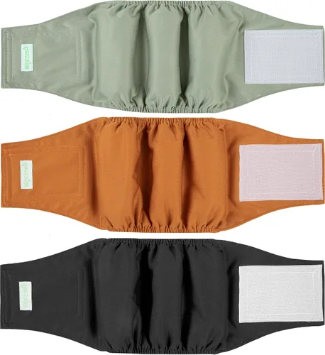 Vista 14 de Pañales para perro macho Wegreeco, lavables (paquete de 2), envoltorio para vientre lavable para perro macho, multicolor/fantasía (JEANS)