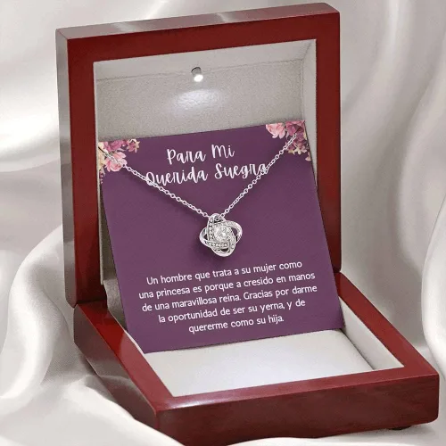 Vista 6 de Para mí Querida suegra Regalo del día de la madre, Regalo para suegra español, collar de suegra español, circonita
