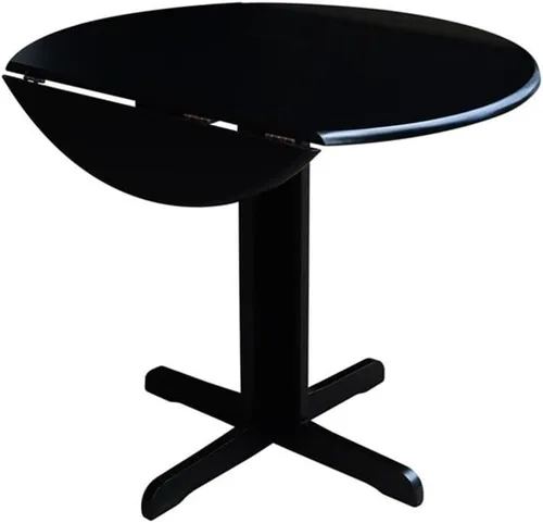Vista 6 de International Concepts - Mesa de comedor de doble hoja caída, 36 pulgadas, color negro