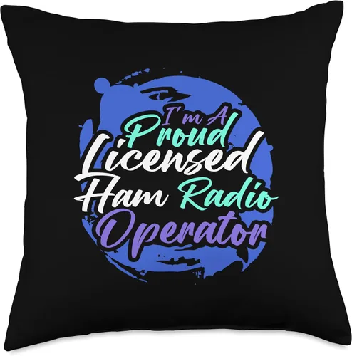 Vista 4 de Frequency System & Radio Stations Designs Ham Operator Administrator Nerd - Almohada de radio aficionado, 16 x 16 pulgadas, multicolor