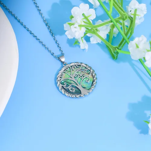 Vista 14 de SmileBelle Tree of Life Necklace as Birthday Gifts for Mom Grandma, Mom Gifts for Stepmom as Bonus Mom Gifts From Daughter, Silver Mother in Law