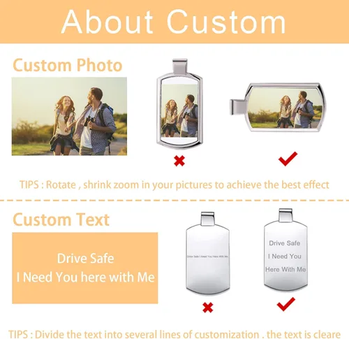 Vista 4 de JUBOPE Personalized Keychains Custom Keychain with Picture Engraving Photo Text Keychain for Men Husband Boyfriend Gifts