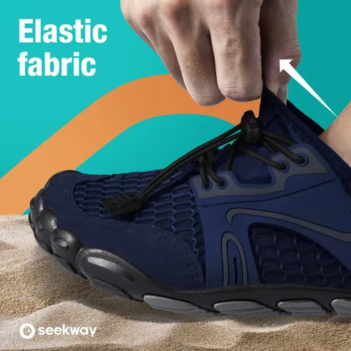 Vista 4 de SEEKWAY - Zapatos de agua unisex, de secado rápido, tipo calcetín y con sensación de pies descalzos para adultos ideales para playa, natación, río