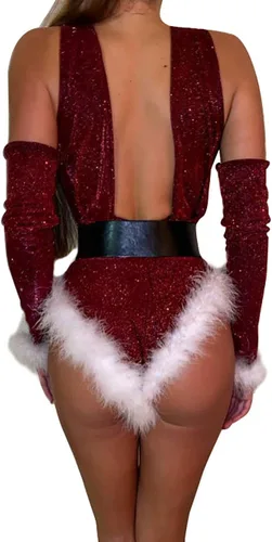 Vista 3 de Conjunto de lencería de Navidad ELABEST con diseño de Papá Noel