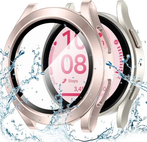 Vista 17 de Goton - Funda impermeable para Samsung Galaxy Watch 5 y 4 y FE, protector de pantalla de 40 mm con vidrio templado, 1 paquete de funda dura de PC