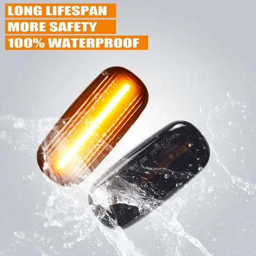 Vista 3 de 2 luces LED de señal de giro SMD de flujo dinámico secuencial, color ámbar, compatible con Audi A3 S3 8P A4 RS4 S4 B8 B7 B6 A6 S6 RS6 C5 C7
