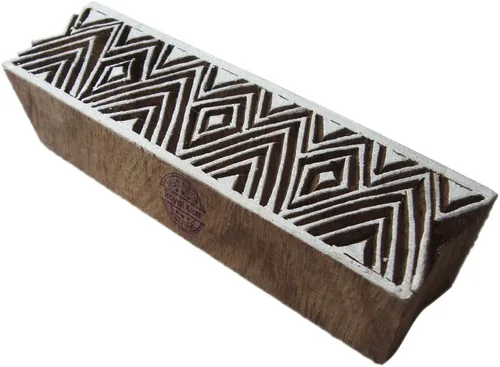 Vista 14 de Royal Kraft Sellos de madera DIY tela, textil, arcilla, cerámica, papel, bloques de impresión de henna THHtag001