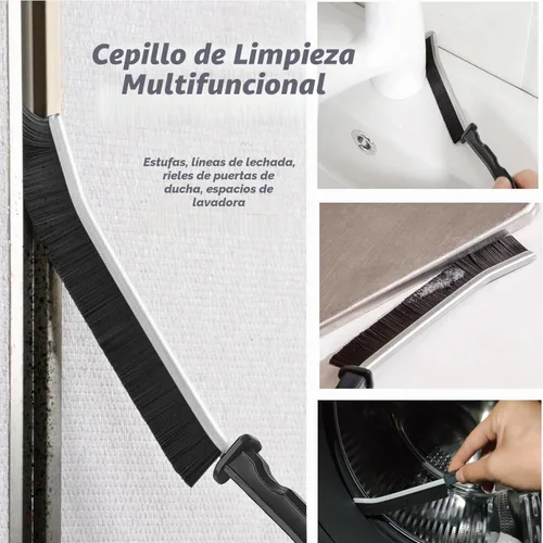 Vista 7 de Juego de cepillos de limpieza para grietas, herramientas de limpieza dura para lechada de baño, rieles de ventanas y puertas de ducha, limpieza