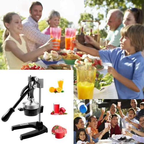 Vista 6 de Rovsun - Exprimidor de cítricos manual para uso comercial, para exprimir jugo de frutas, cítricos, naranja, limón y granada, Negro