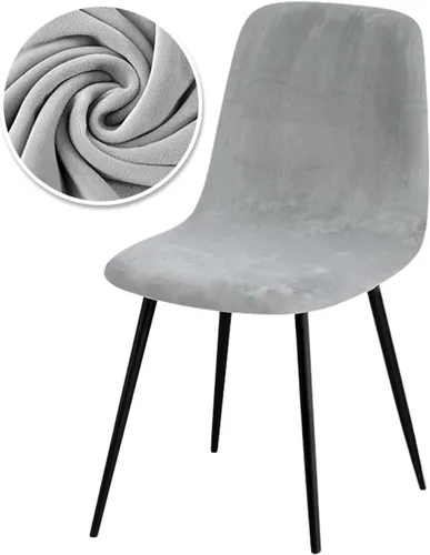 Vista 7 de Funda para silla, 4/6 unidades, de terciopelo, elástica, para comedor, funda para silla para el hogar (T1-01, 4 piezas)