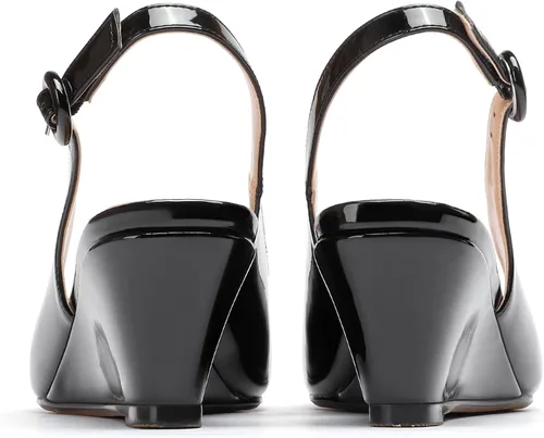 Vista 4 de WAYDERNS Zapatos de tacón bajo para mujer, con puntera cuadrada, charol, rectangular, con hebilla rectangular, de 2 pulgadas