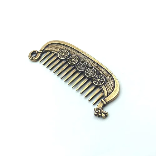 Vista 3 de Peine de metal para barba Viking Drakkar Custom bigote cuidado y belleza