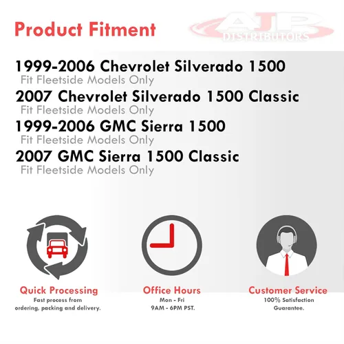 Vista 4 de Aleta Trasera Superior del Maletero Estilo SS Intimidator Compatible/Reemplazo para Silverado Sierra 1500 Fleetside 1999 2000 2001 2002 2003 2004