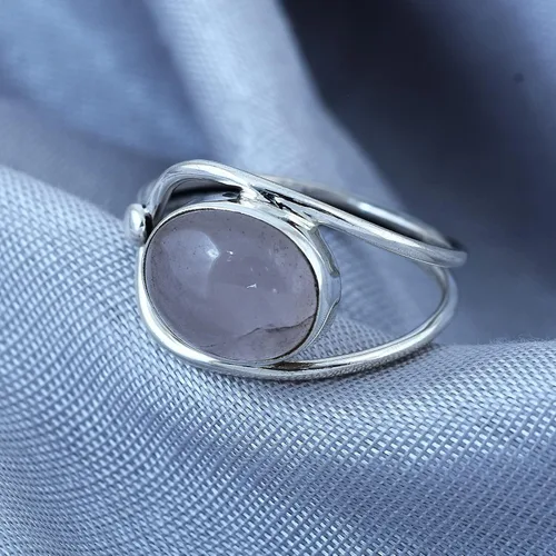 Vista 5 de Anillo de plata de ley 925 para mujer, anillo de piedras preciosas naturales, anillo de aniversario de plata de ley, juego de bisel