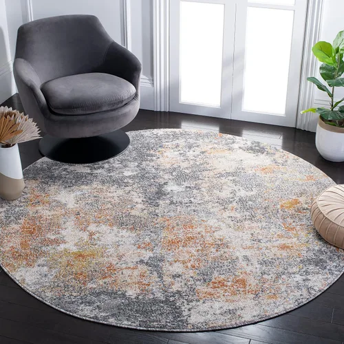 Vista 35 de SAFAVIEH Aston Collection - Alfombra decorativa, 2 x 5 pies, gris claro y gris, diseño abstracto moderno, no desprende pelusa y de fácil cuidado