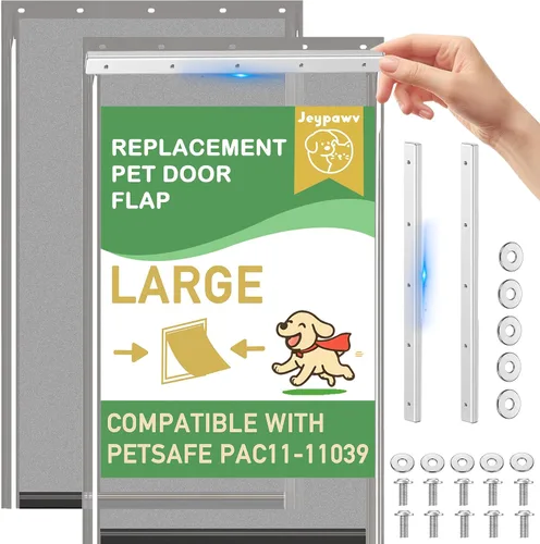 Vista 9 de Solapas grandes de repuesto para puerta con soporte de metal, tornillos y arandelas de acero inoxidable 304, compatibles con PetSafe Freedom