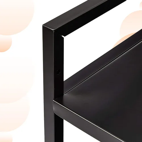 Vista 4 de Amazon Basics - Carrito de metal con ruedas de 3 niveles, color negro