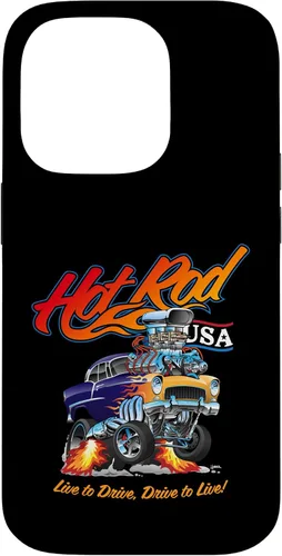 Vista 17 de Hotrod USA Design Classic Retro Muscle Car Dragster Cartoon Case for iPhone 17