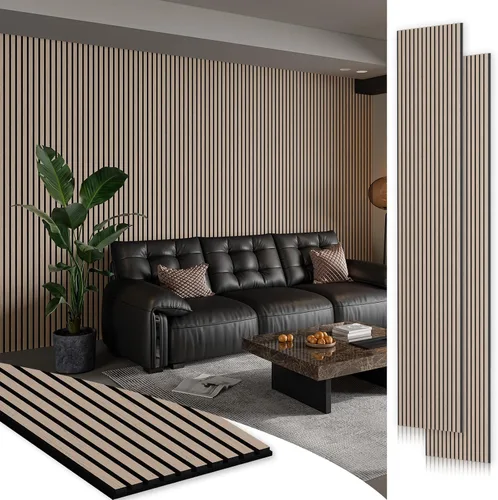 Vista 30 de Smartstandard Panel de Pared de Listones de Madera de Muestra, Paneles de Pared de Madera Insonorizados, Paneles de Madera Acústicos para Pared
